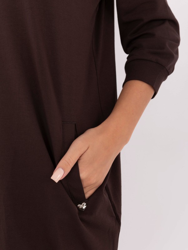 Suknelė-RV-SK-7203.35P-tamsiai ruda