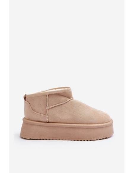 Moteriški sniego batai su storu padu smėlio spalvos