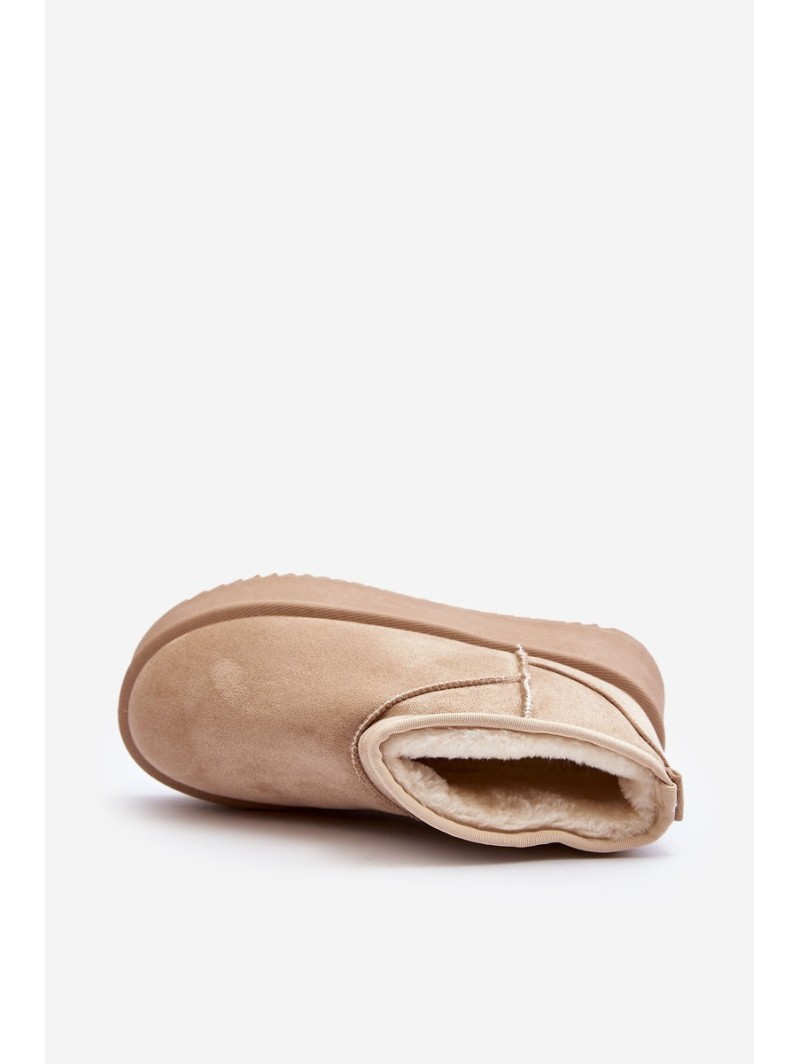 Moteriški sniego batai su storu padu smėlio spalvos