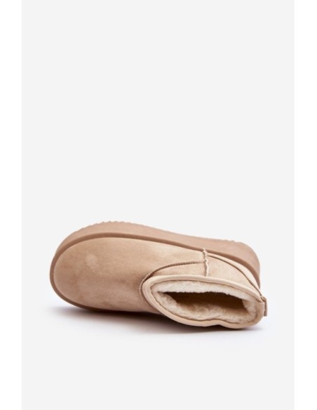 Moteriški sniego batai su storu padu smėlio spalvos