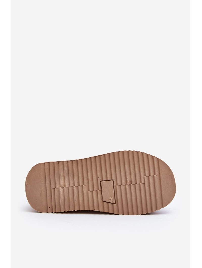 Moteriški sniego batai su storu padu smėlio spalvos