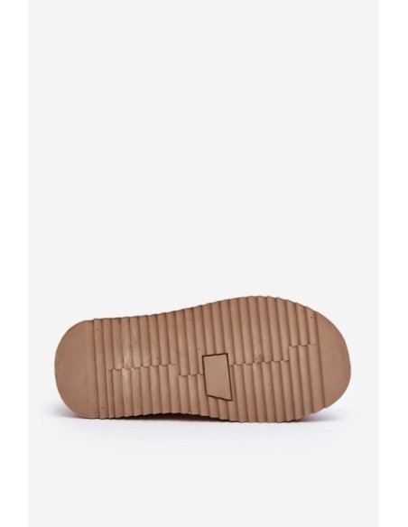 Moteriški sniego batai su storu padu smėlio spalvos