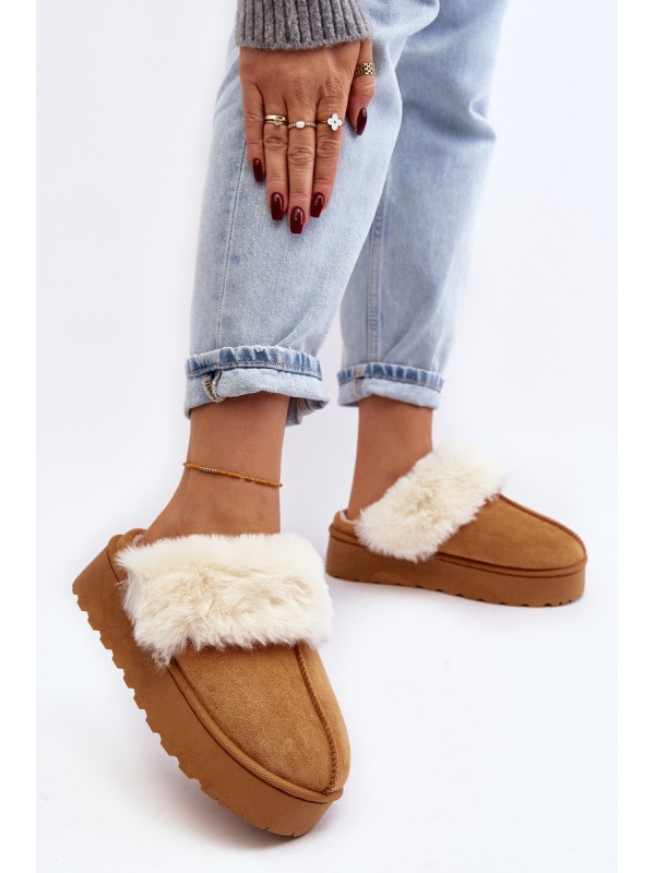 Moteriški sniego batai su storu padu smėlio spalvos