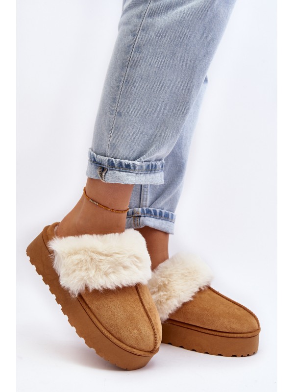 Moteriški sniego batai su storu padu smėlio spalvos 2