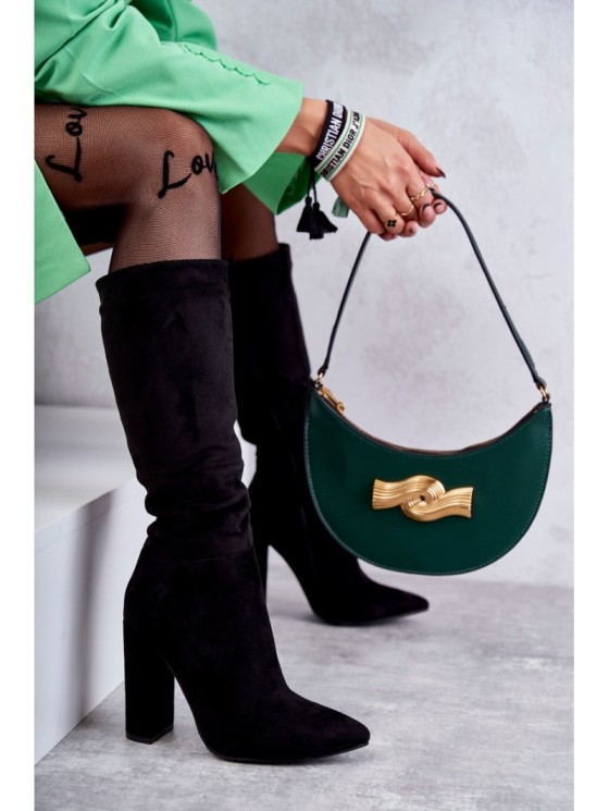 Klasikiniai zomšiniai aukštakulniai batai Schwarz Tressa 2