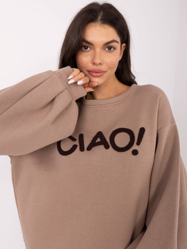 Džemperis-RV-BL-A1044.78-tamsiai smėlio spalvos