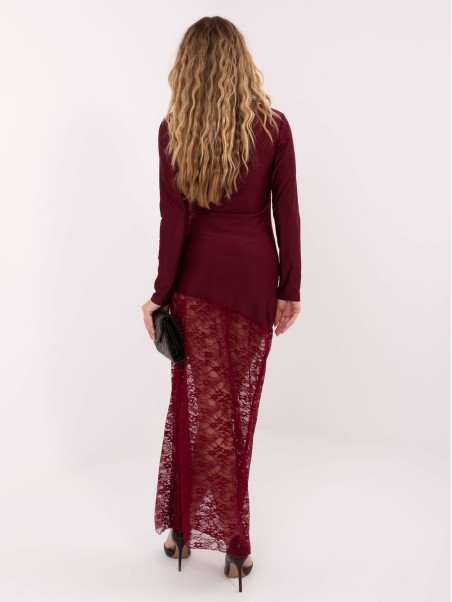 Suknelė-MI-SK-3310.63-bordo spalvos