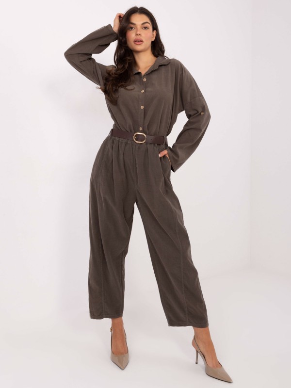 Kelnės-IT-SP-258009.83-tamsios chaki spalvos