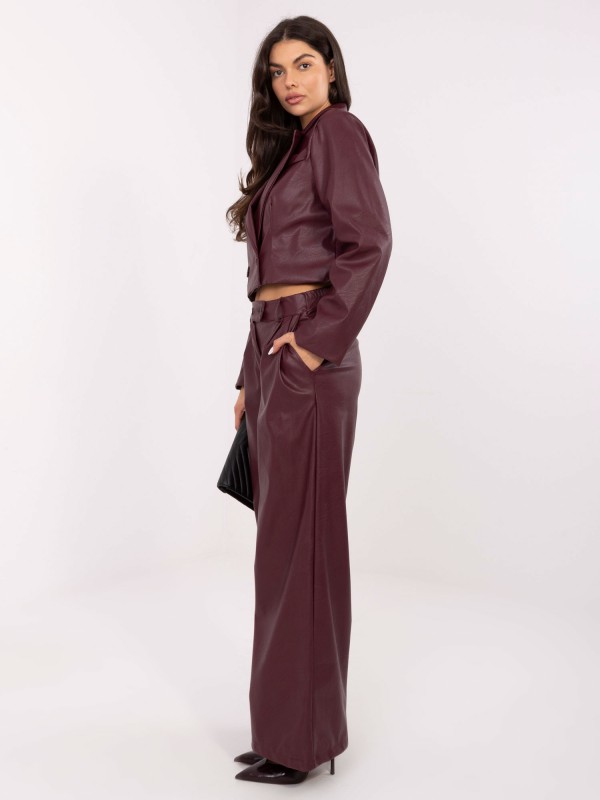 Kelnės-IT-SP-FL9020.02P-bordo spalvos