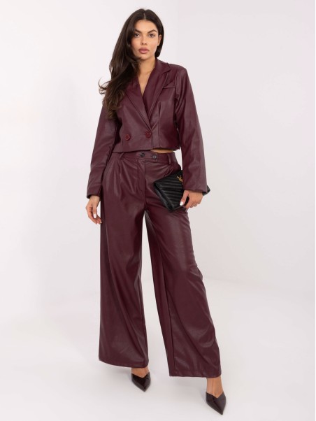 Kelnės-IT-SP-FL9020.02P-bordo spalvos