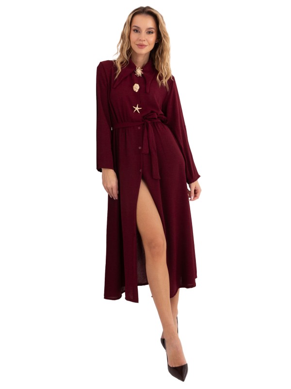 Suknelė-MI-SK-C258.16-bordo spalvos