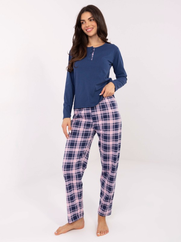 Pižama-DU-PI-FP-004.03-tamsiai mėlyna