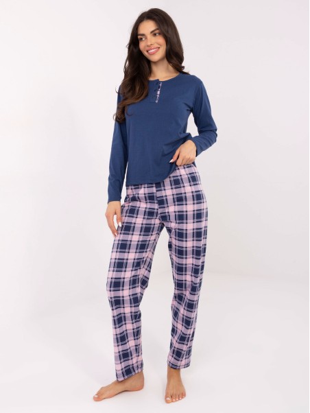 Pižama-DU-PI-FP-004.03-tamsiai mėlyna