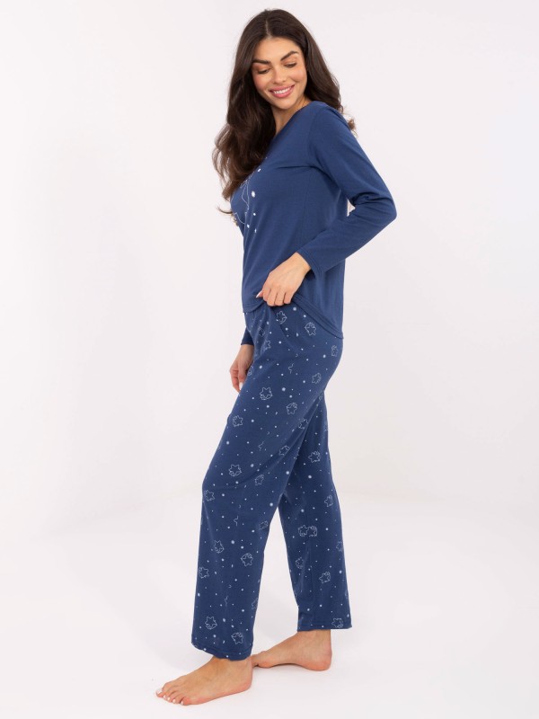 Pižama-DU-PI-FP-005.61-tamsiai mėlyna