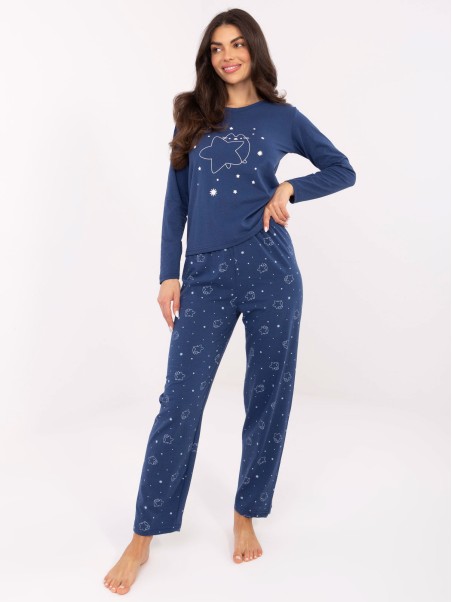 Pižama-DU-PI-FP-005.61-tamsiai mėlyna