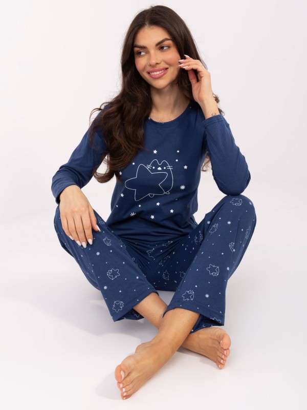 Pižama-DU-PI-FP-005.61-tamsiai mėlyna
