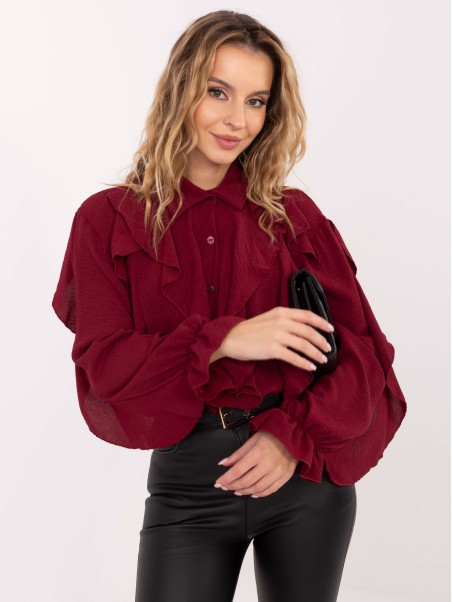 Marškinėliai-MI-KS-92506.52-bordo spalvos