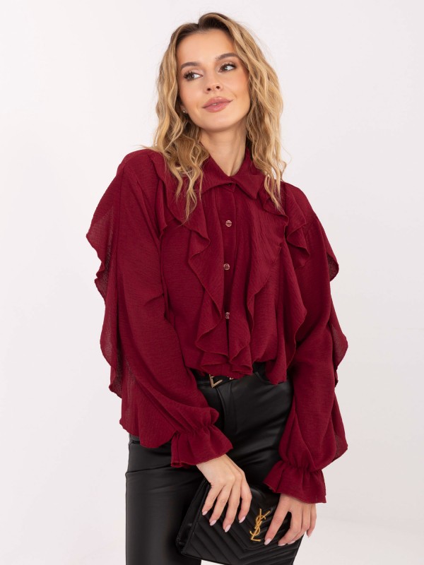 Marškinėliai-MI-KS-92506.52-bordo spalvos