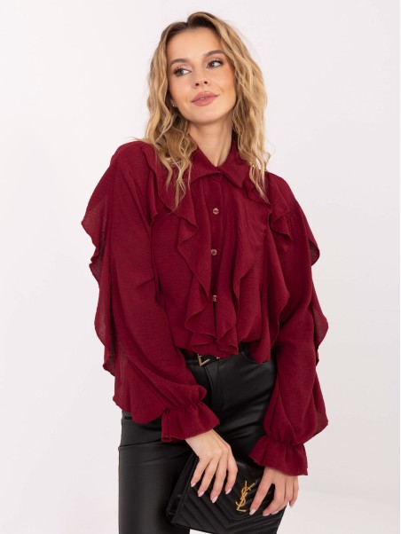 Marškinėliai-MI-KS-92506.52-bordo spalvos