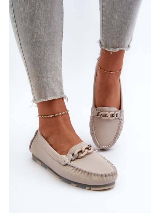 Moteriški odiniai mokasinai su smėlio spalvos dekoru S.Barski LR339 2