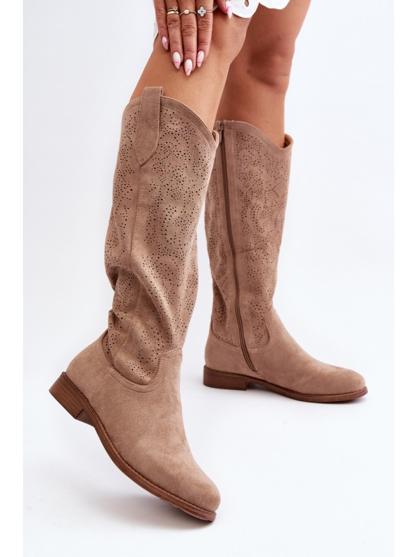 Moteriški smėlio spalvos batai 2