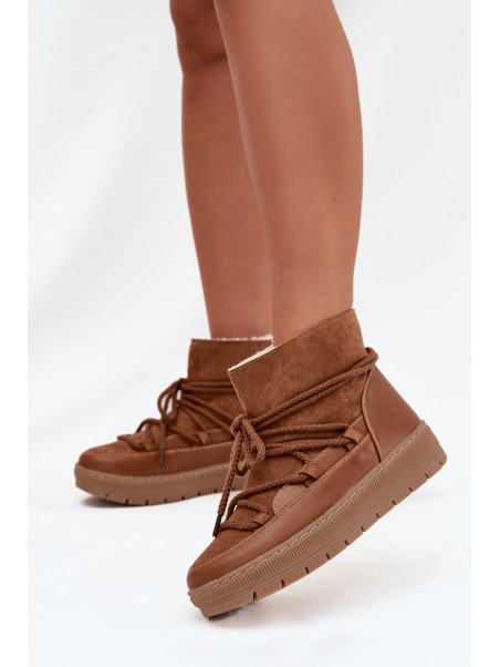 Women's Snow Boots with Lacing Camel Rebekah