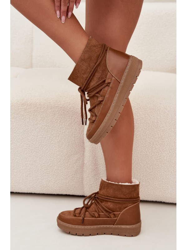 Women's Snow Boots with Lacing Camel Rebekah