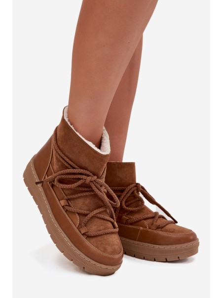 Women's Snow Boots with Lacing Camel Rebekah