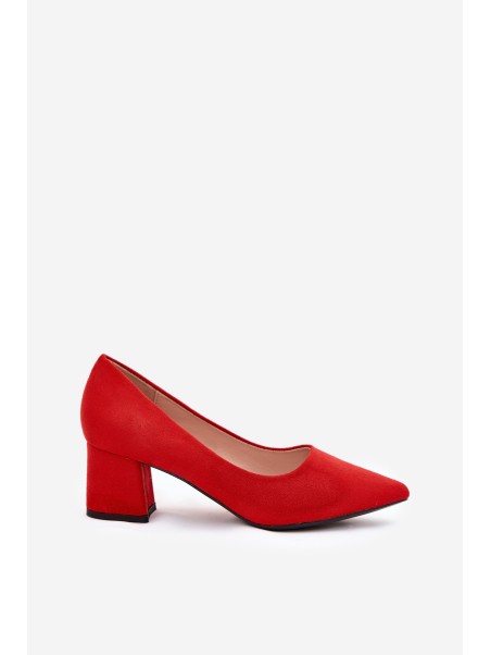 Women's pumps with pointed toes on a heel red Merinette