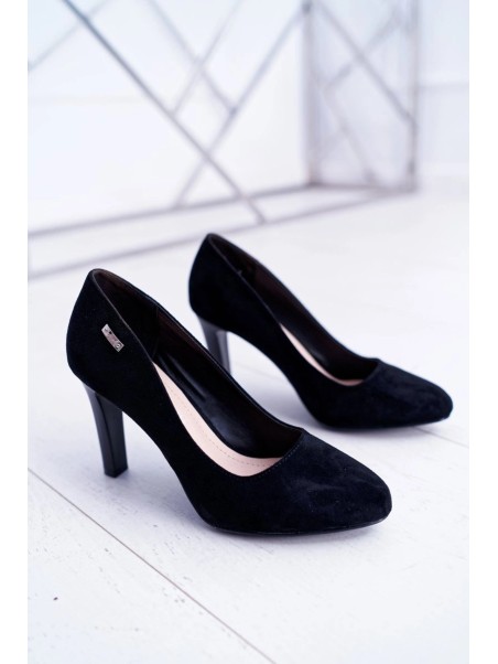 Lacquered High Heels With Gold Buckle Black Vivae