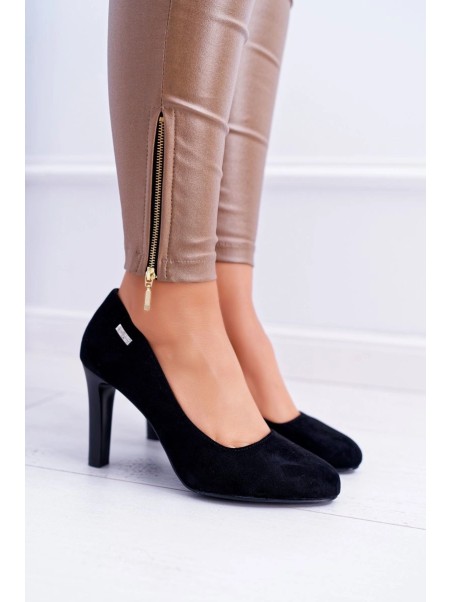 Lacquered High Heels With Gold Buckle Black Vivae