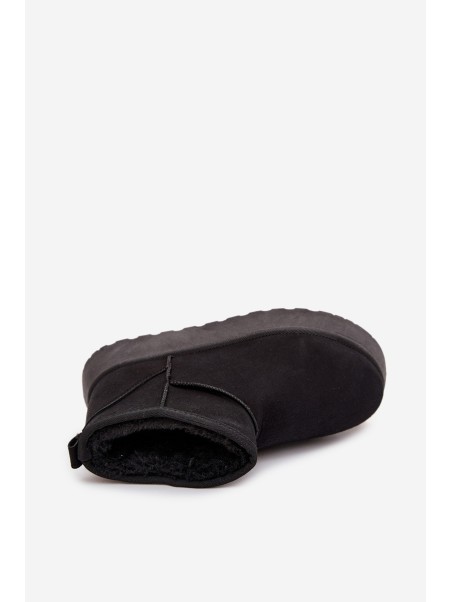 Women's Snow Boots On Platform Insulated With Fur Black Vesirae