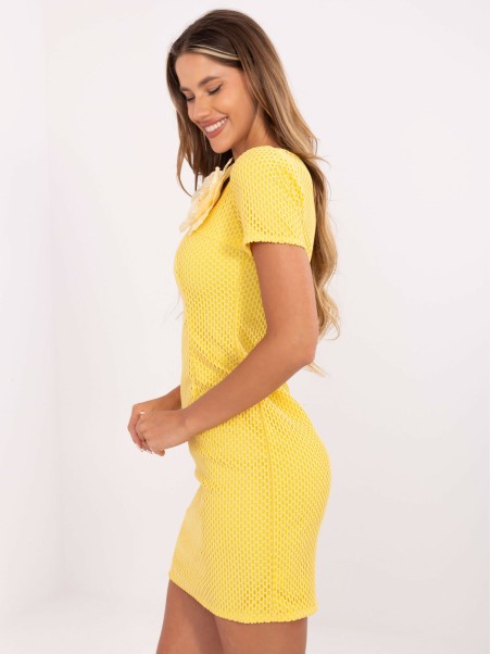 Sukienka-LK-SK-506335.21-ciemny żółty