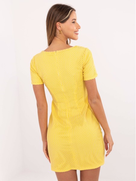 Sukienka-LK-SK-506335.21-ciemny żółty