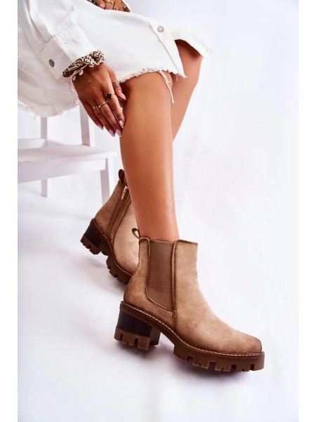 Warm Women's Worker Boots Natural Leather Vinceza 66691 Black