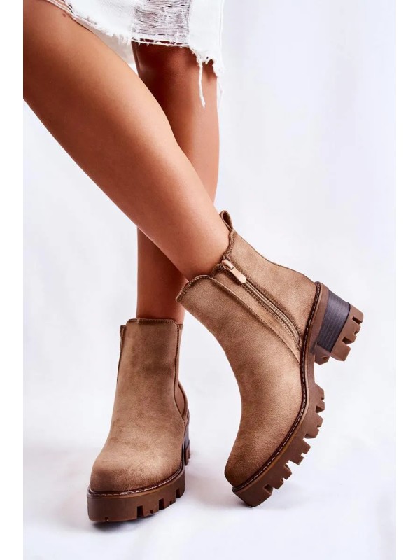 Warm Women's Worker Boots Natural Leather Vinceza 66691 Black