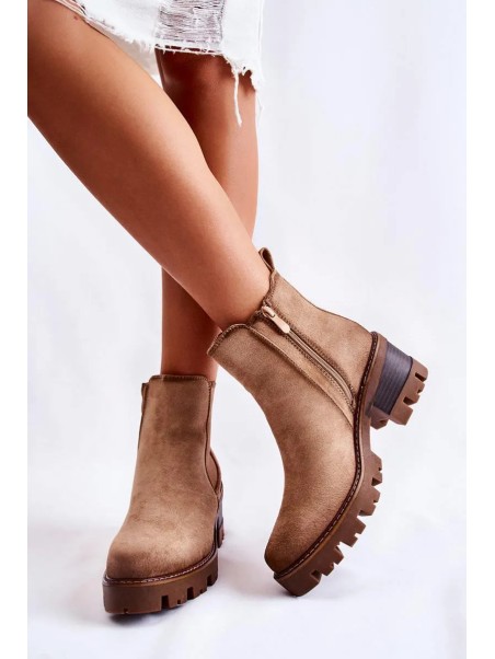 Warm Women's Worker Boots Natural Leather Vinceza 66691 Black