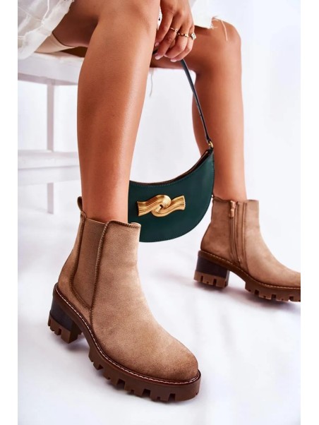 Warm Women's Worker Boots Natural Leather Vinceza 66691 Black