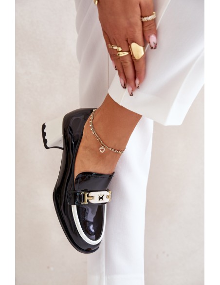 Lakuoti moteriški kulniukai su puošmena Black Artiker 55C1002