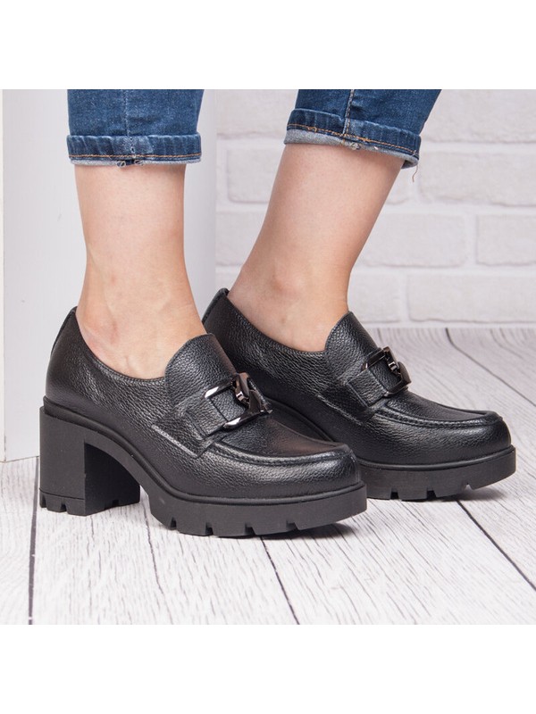 Warm Women's Worker Boots Natural Leather Vinceza 66691 Black