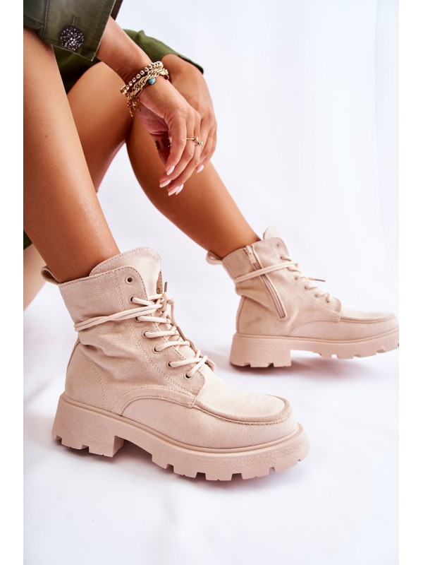 Moteriški zomšiniai batai, surišti rudi vanita