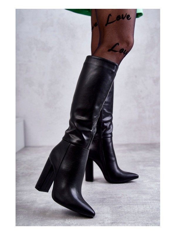 Moteriški matiniai batai Botki On Heel Black Bertaida 2