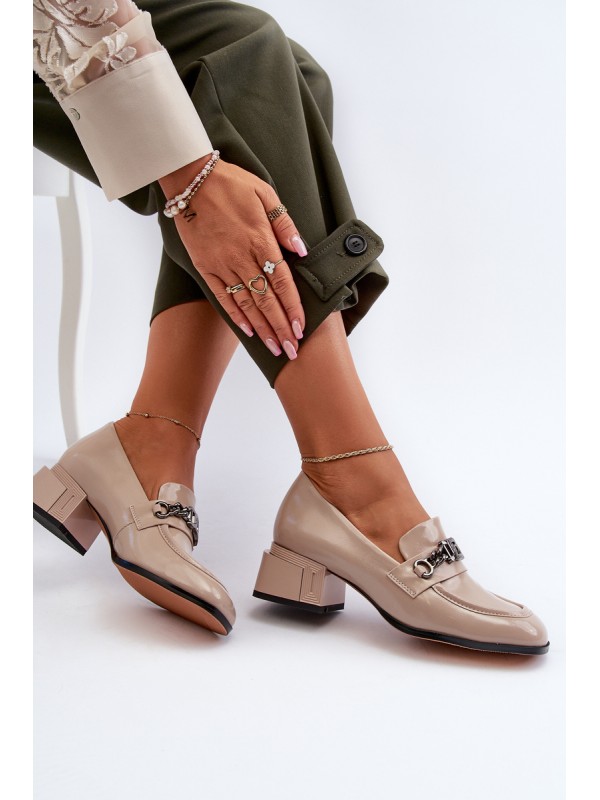 Pilki lakinės odos lauko batai su blokiniu kulnu S.Barski MR38-960 2