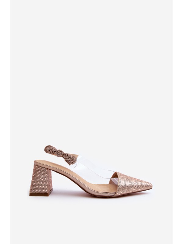 Gold Glitter Embellished Pumps Klonisa