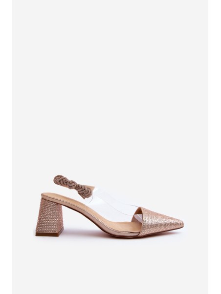 Gold Glitter Embellished Pumps Klonisa