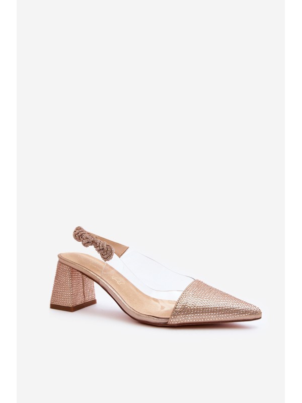 Gold Glitter Embellished Pumps Klonisa