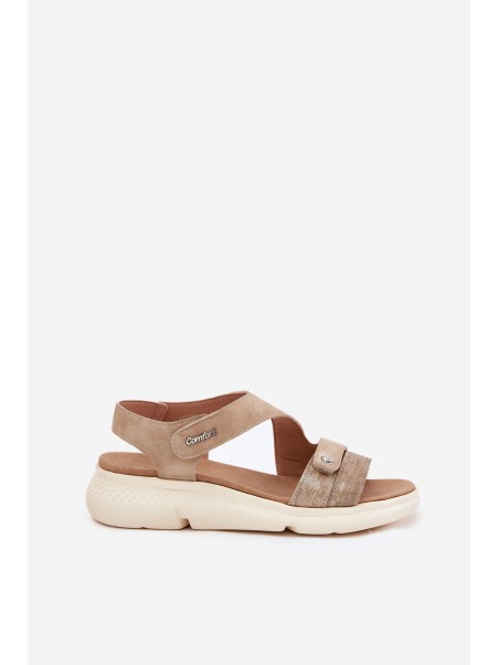 Moteriškos pleištinės basutės smėlio spalvos „Maroriella“