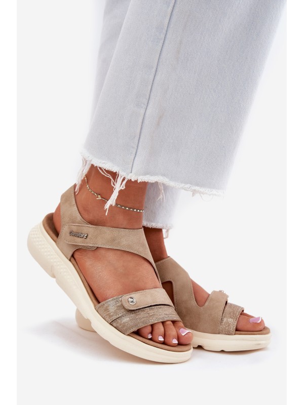 Moteriškos pleištinės basutės smėlio spalvos „Maroriella“ 2