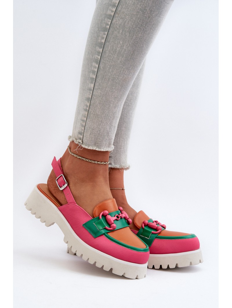 Moteriškos plokščiakulnės sandalai su oranžine apdaila D&A MR38-656