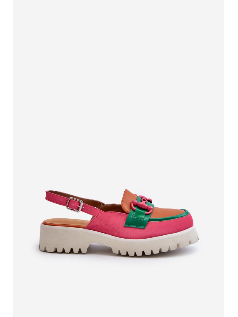 Moteriškos plokščiakulnės sandalai su oranžine apdaila D&A MR38-656